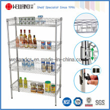 NSF 4 Tiers Stahl Küchenkorb Display Rack (BK12045150A4C)